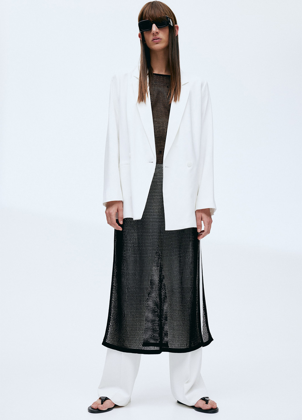 Белый женский жакет H&M однотонный - демисезонный