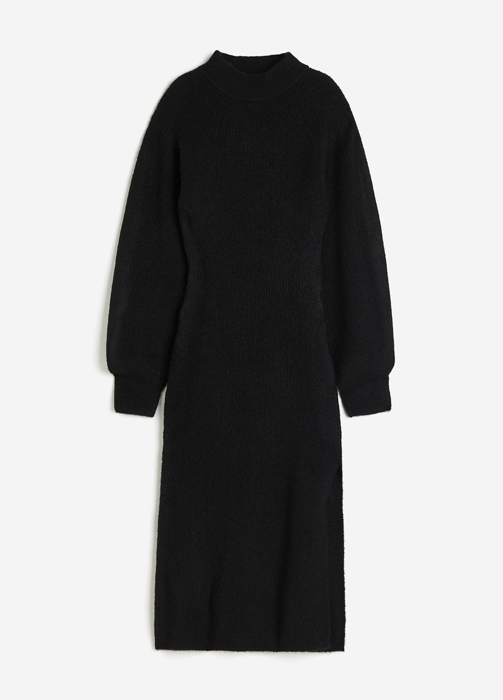 Черное кэжуал платье платье-свитер H&M однотонное