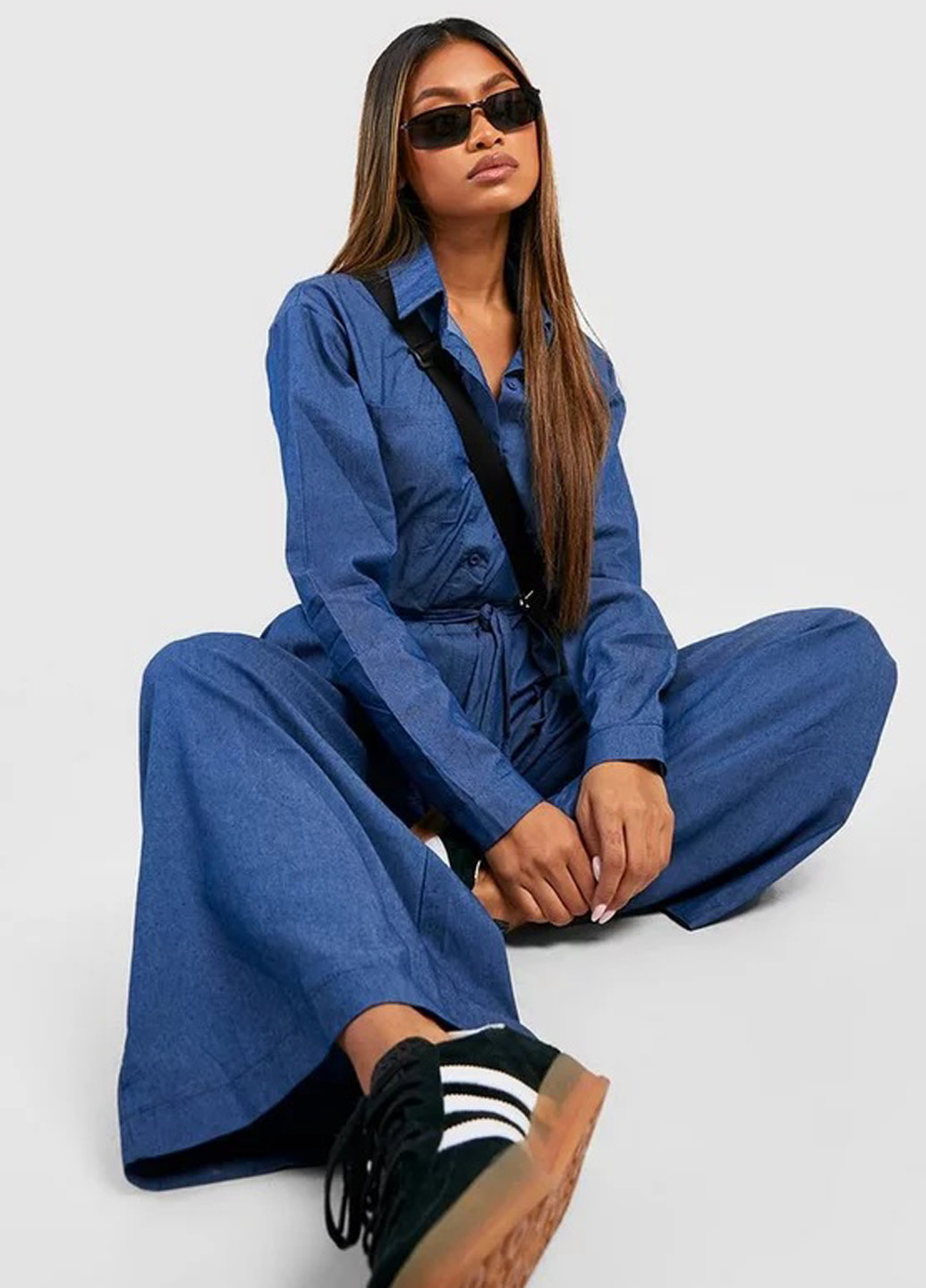 Комбінезон Boohoo комбінезон-брюки однотонний джинсовий бавовна