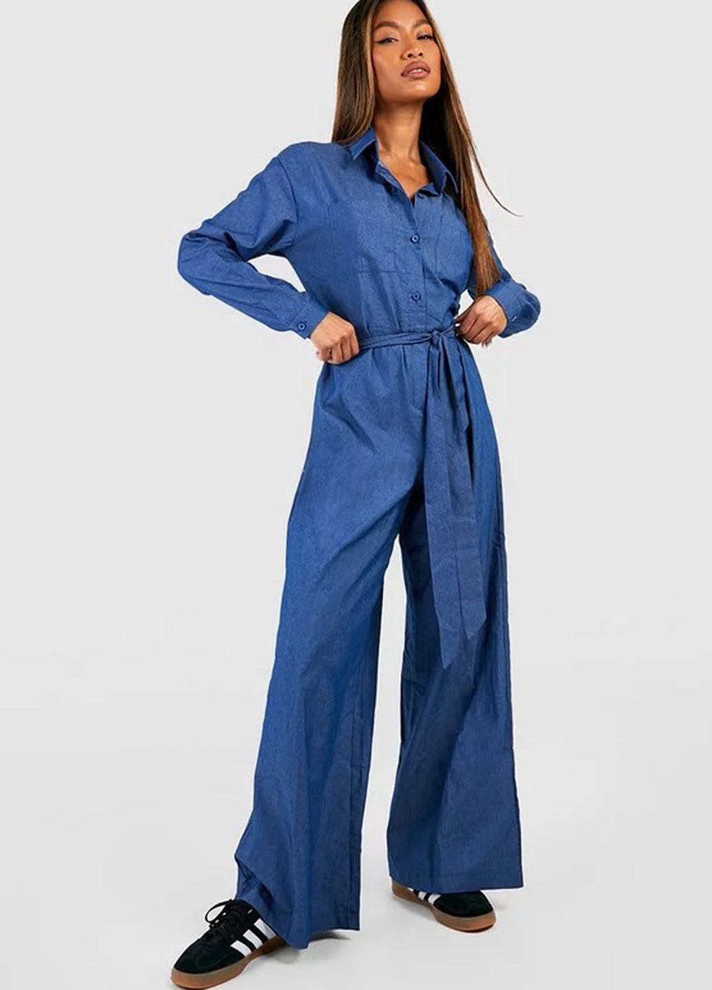 Комбінезон Boohoo комбінезон-брюки однотонний джинсовий бавовна