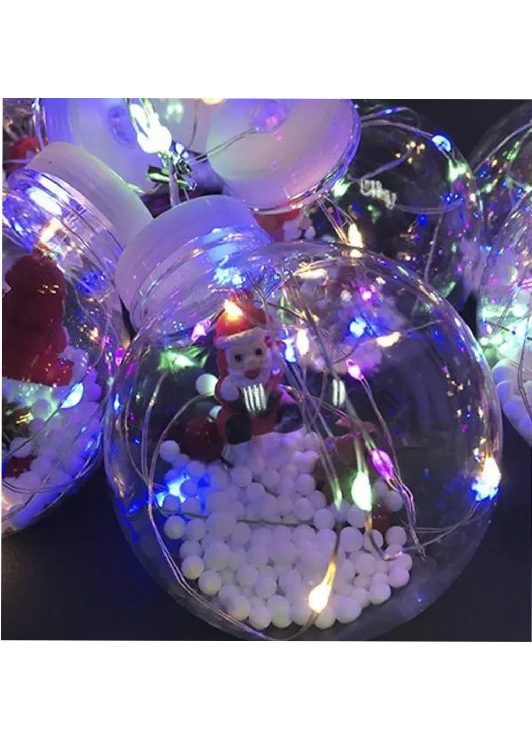 Гірлянда новорічна штора кульки з наповненням 200 Led 10 куль 3х0,7 м Good Idea біла