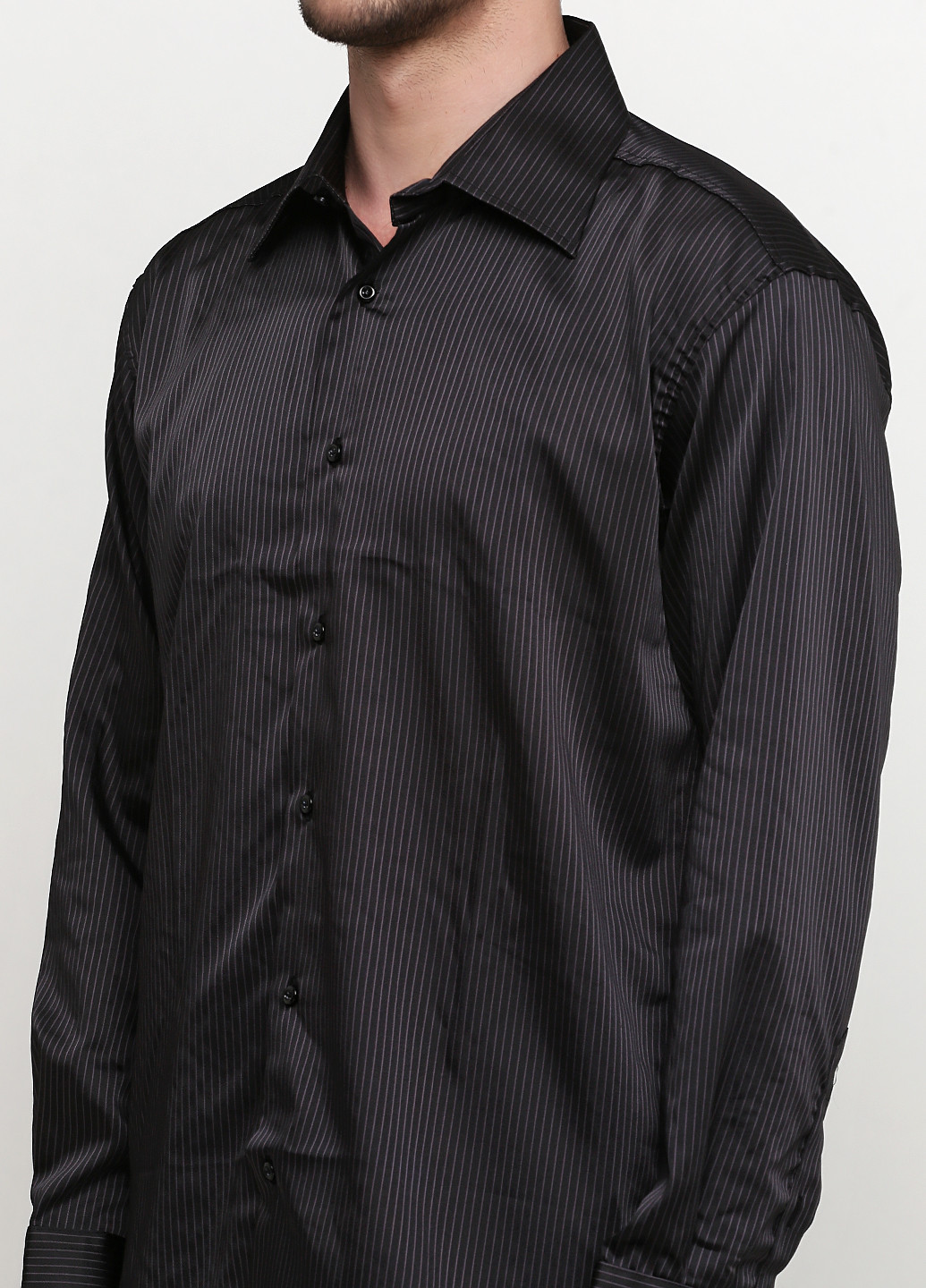 Черная кэжуал рубашка в полоску Recodar