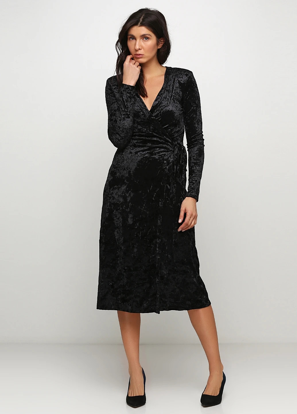 Чорна кежуал сукня на запах & Other Stories однотонна