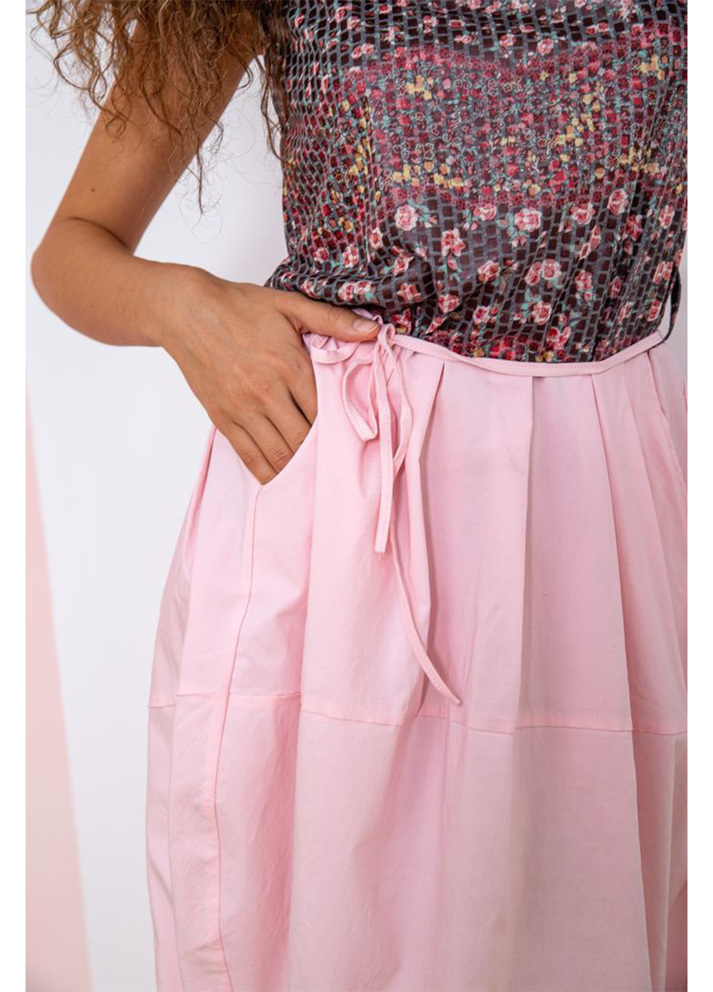 Рожева кежуал плаття, сукня дзвін Ager з абстрактним візерунком