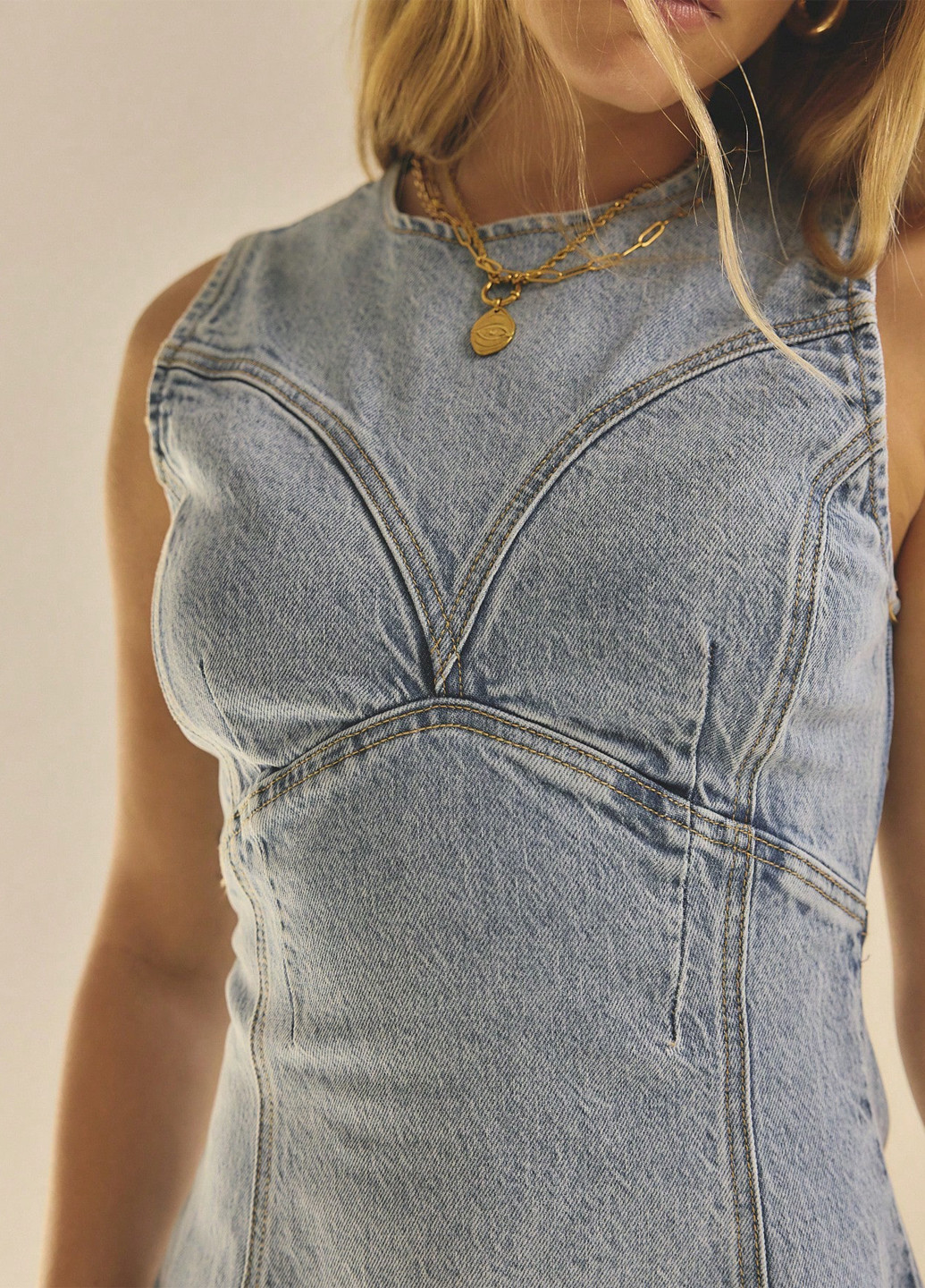 Блакитна джинсова сукня SHEIN однотонна