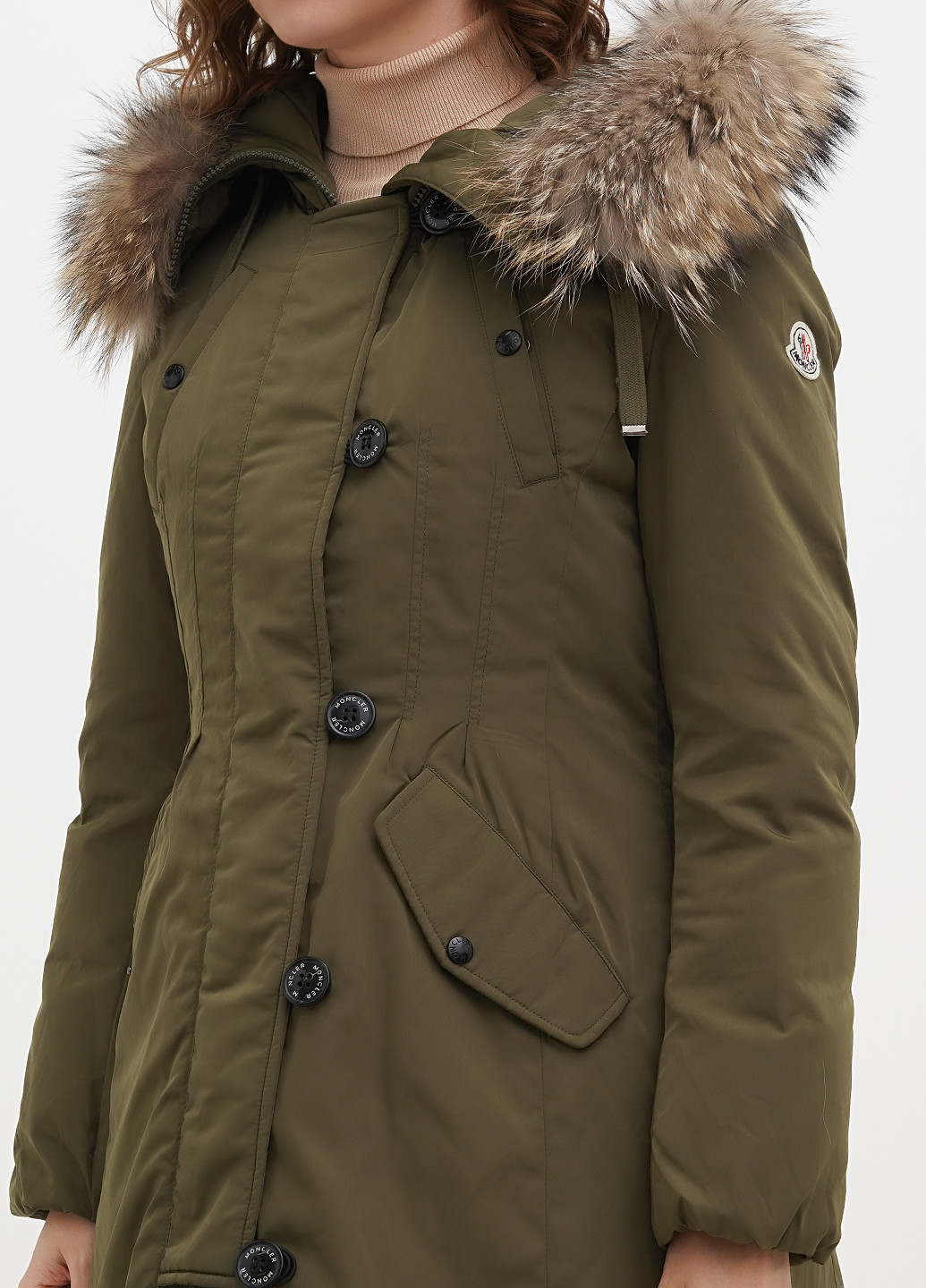 Оливковый зимний Пуховик Moncler