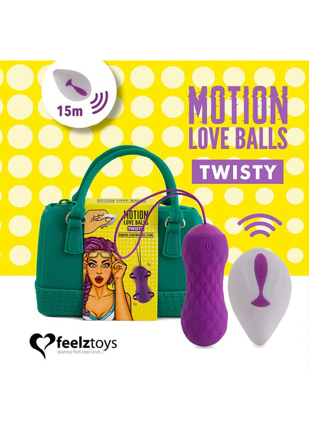 Вагінальні кульки з масажем і вібрацією Motion Love Balls Twisty FeelzToys (251903321)