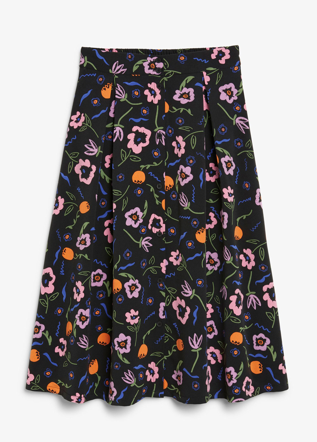Черная кэжуал цветочной расцветки юбка Monki