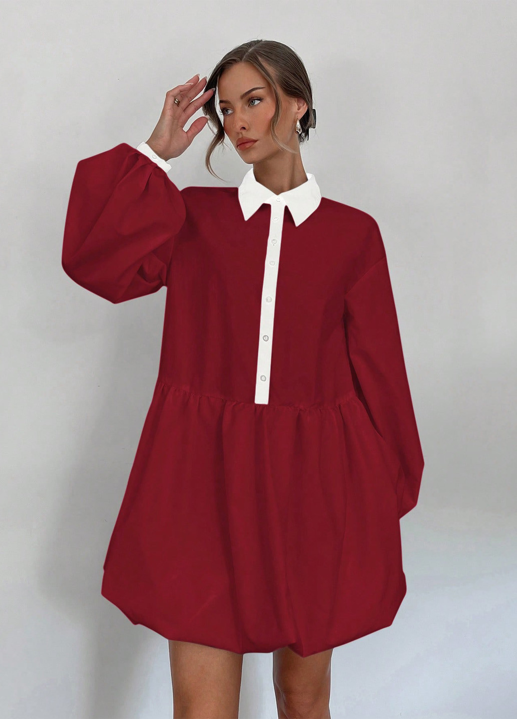 Червона кежуал сукня SHEIN однотонна