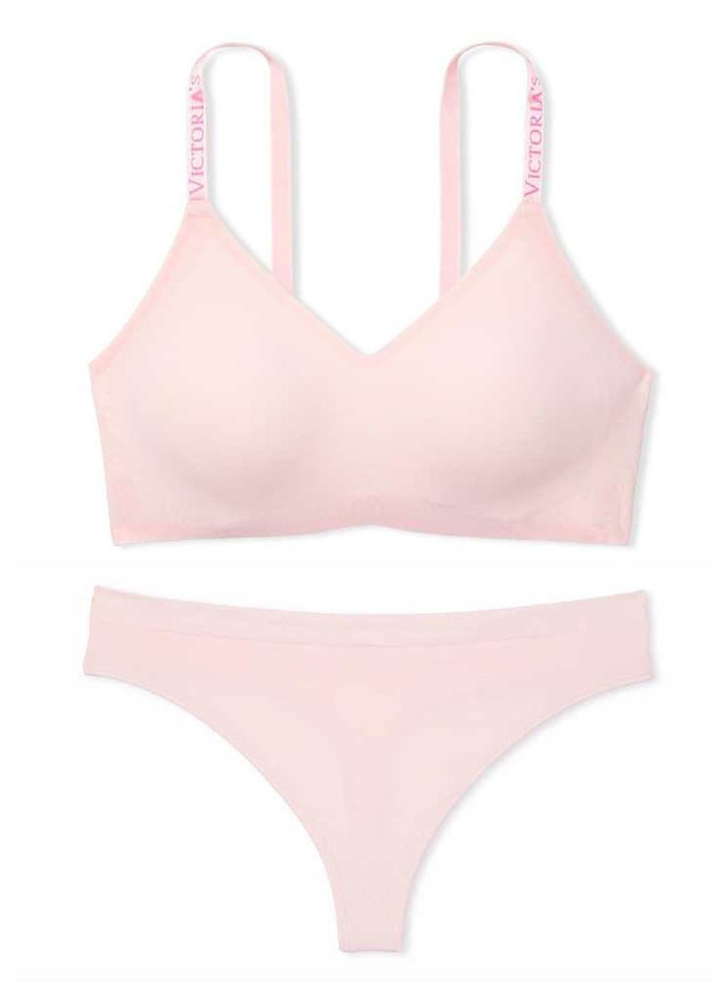 Светло-розовый демисезонный комплект (бюстгальтер, трусики) Victoria's Secret