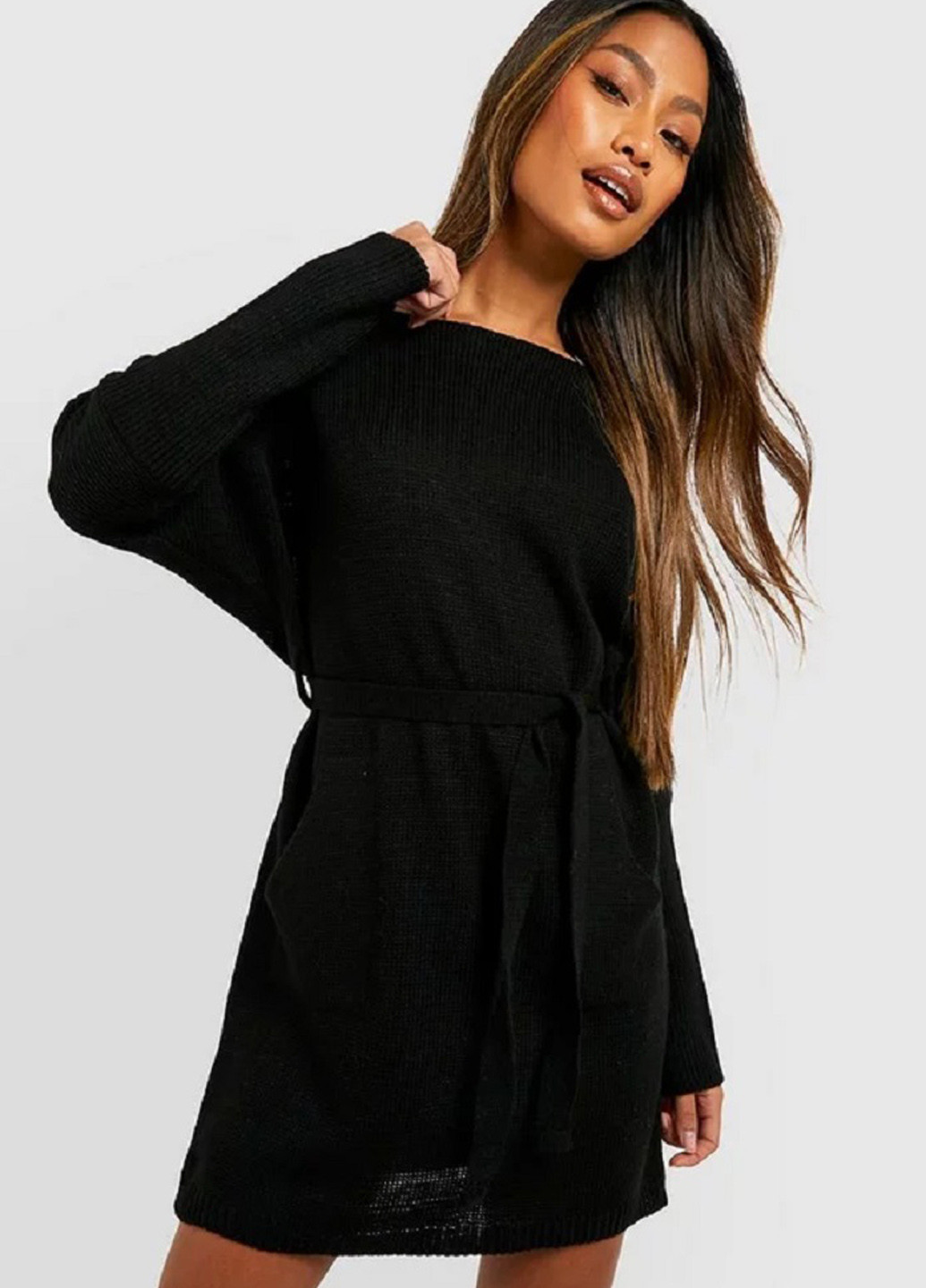 Чорна кежуал сукня сукня-водолазка Boohoo однотонна
