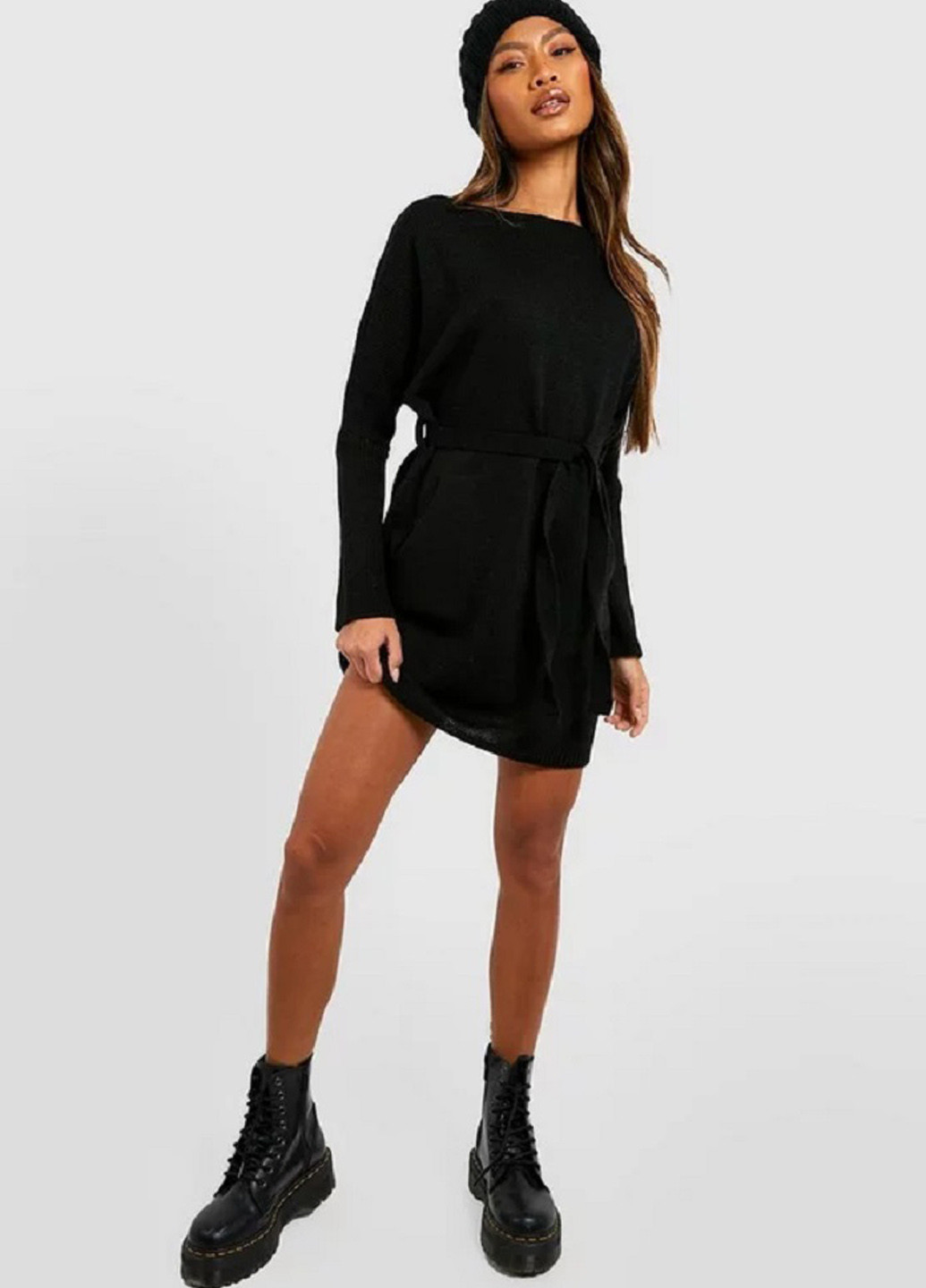 Чорна кежуал сукня сукня-водолазка Boohoo однотонна