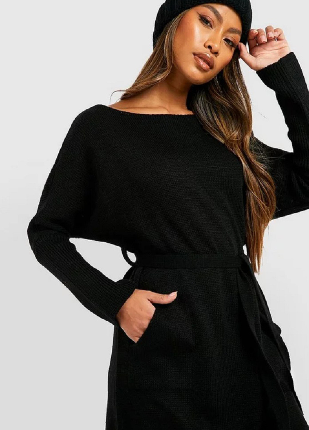 Чорна кежуал сукня сукня-водолазка Boohoo однотонна