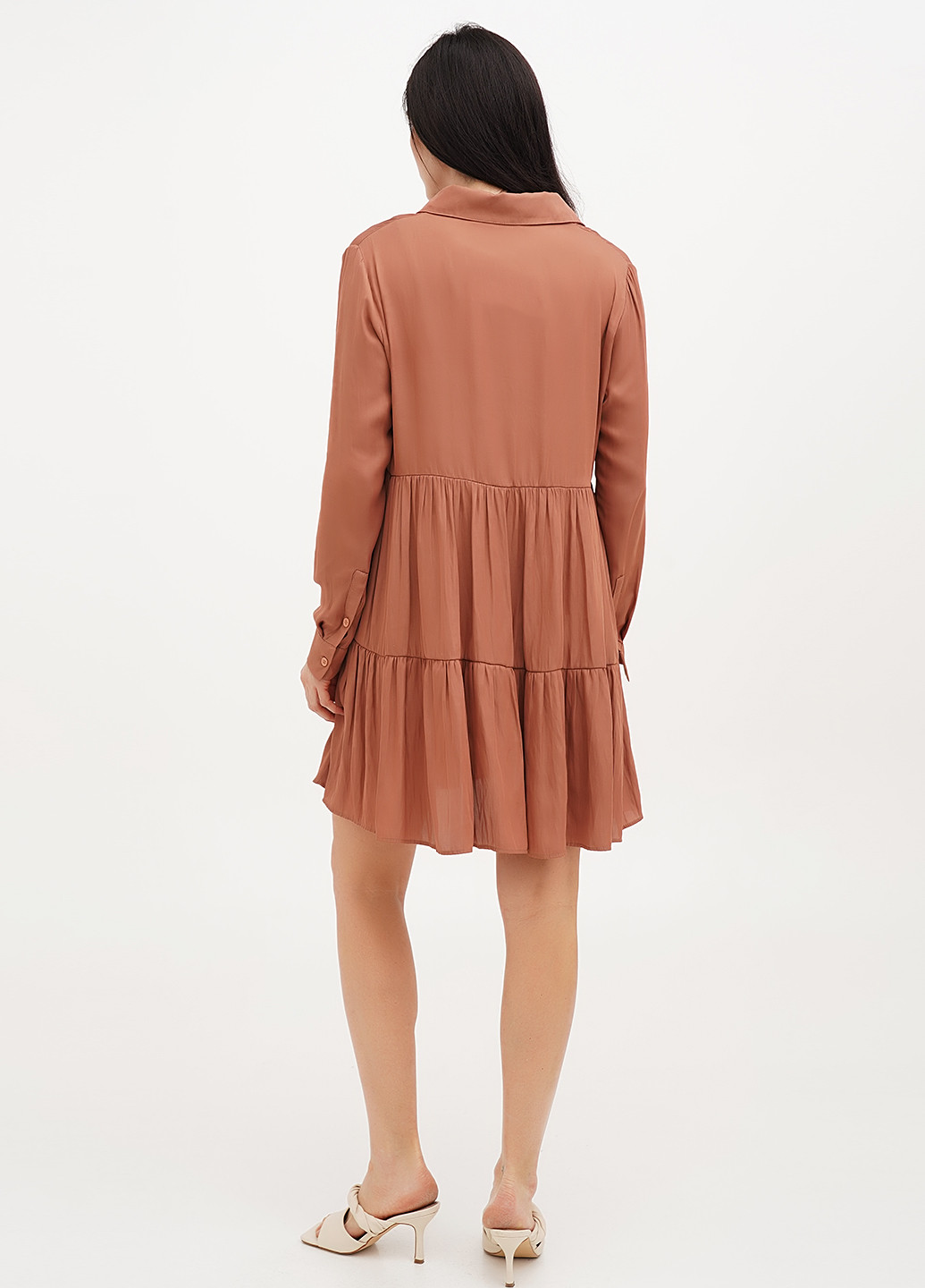 Коричнева кежуал сукня сукня-сорочка Vicolo однотонна