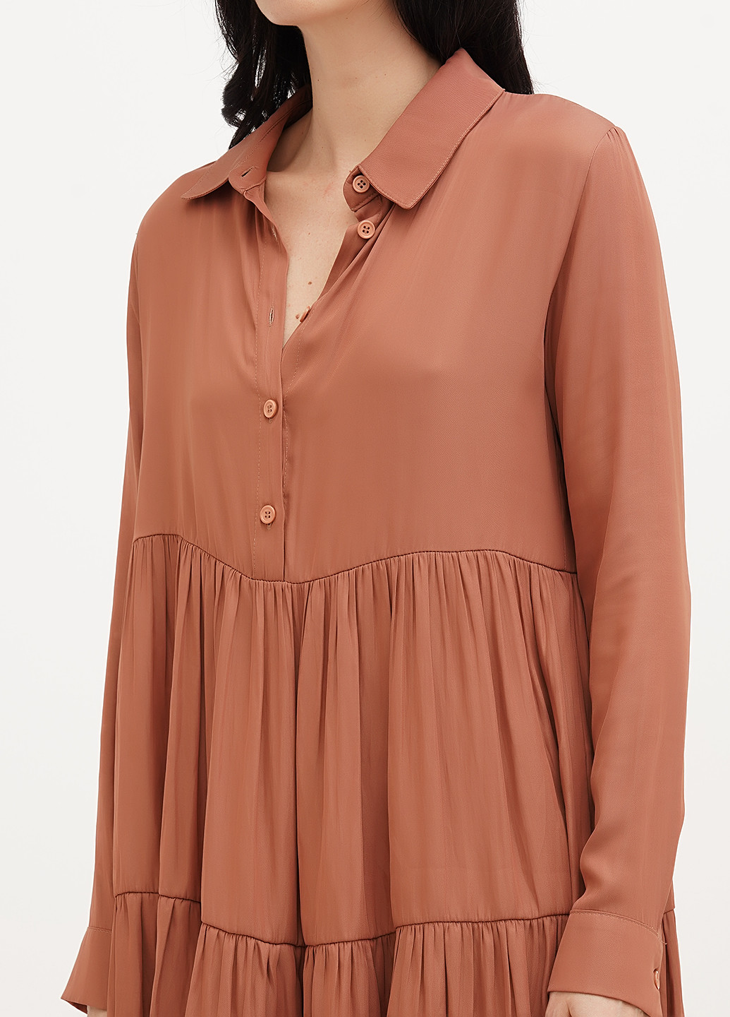 Коричнева кежуал сукня сукня-сорочка Vicolo однотонна