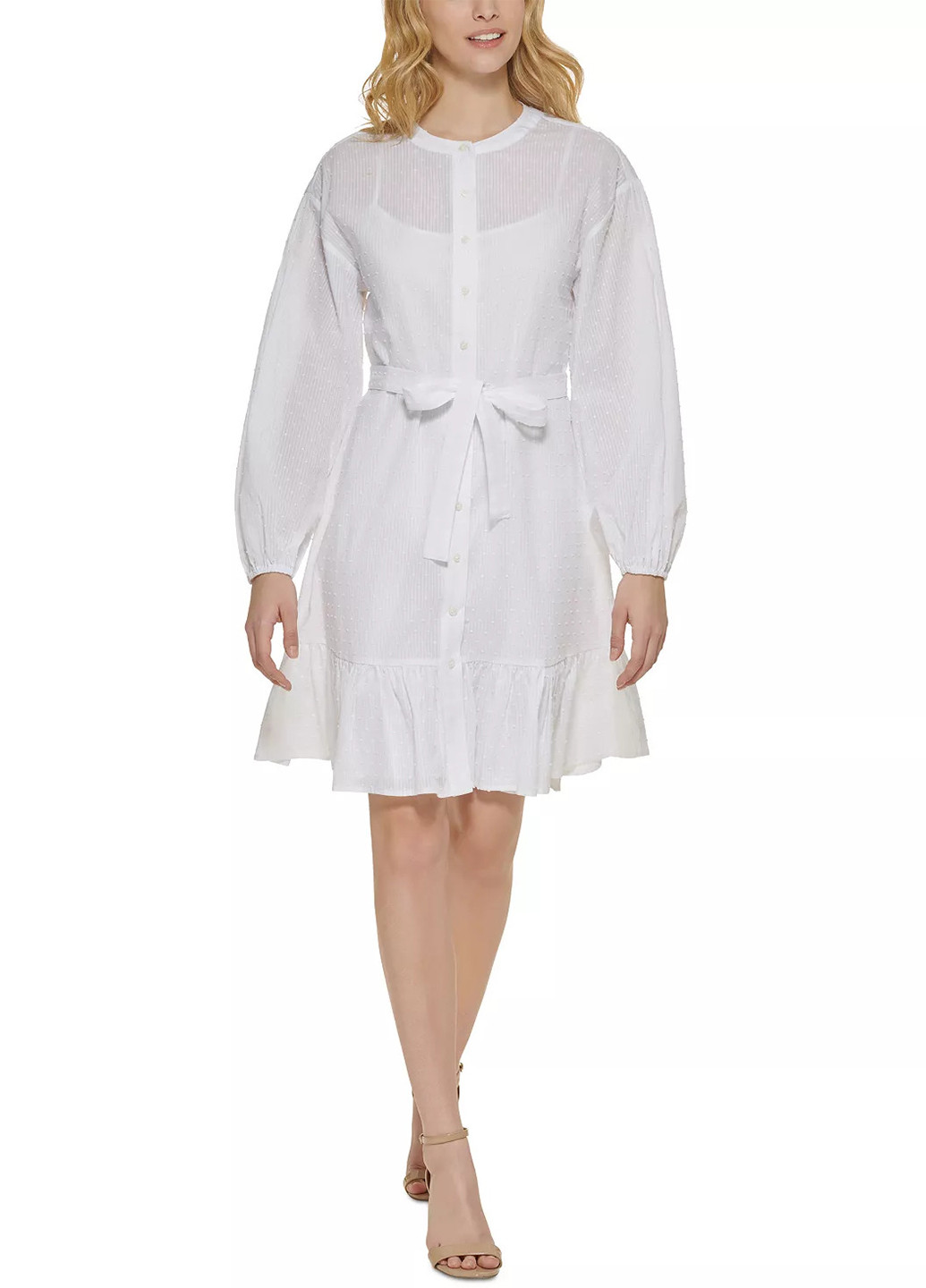 Белое кэжуал платье рубашка Tommy Hilfiger однотонное
