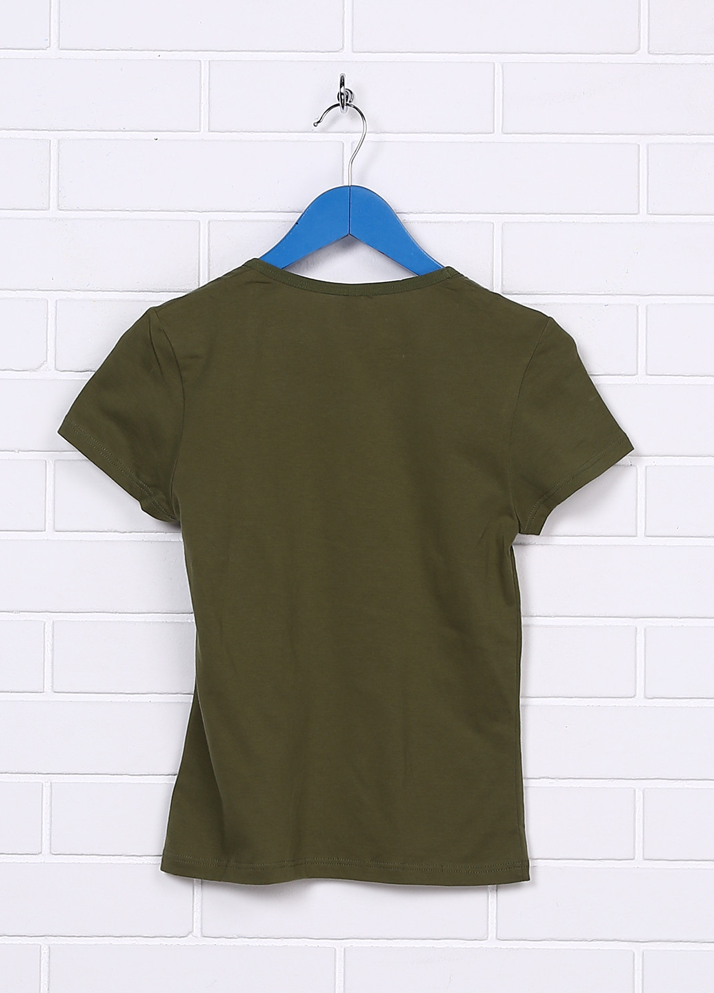 Оливковая (хаки) летняя футболка с коротким рукавом Key