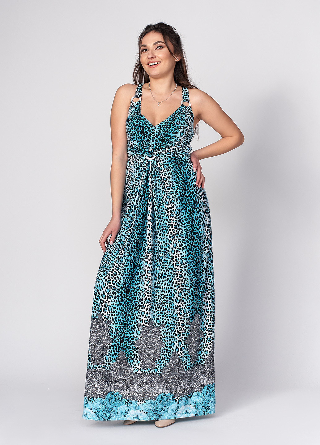 Блакитна кежуал плаття, сукня в стилі армпір Ut леопардовий