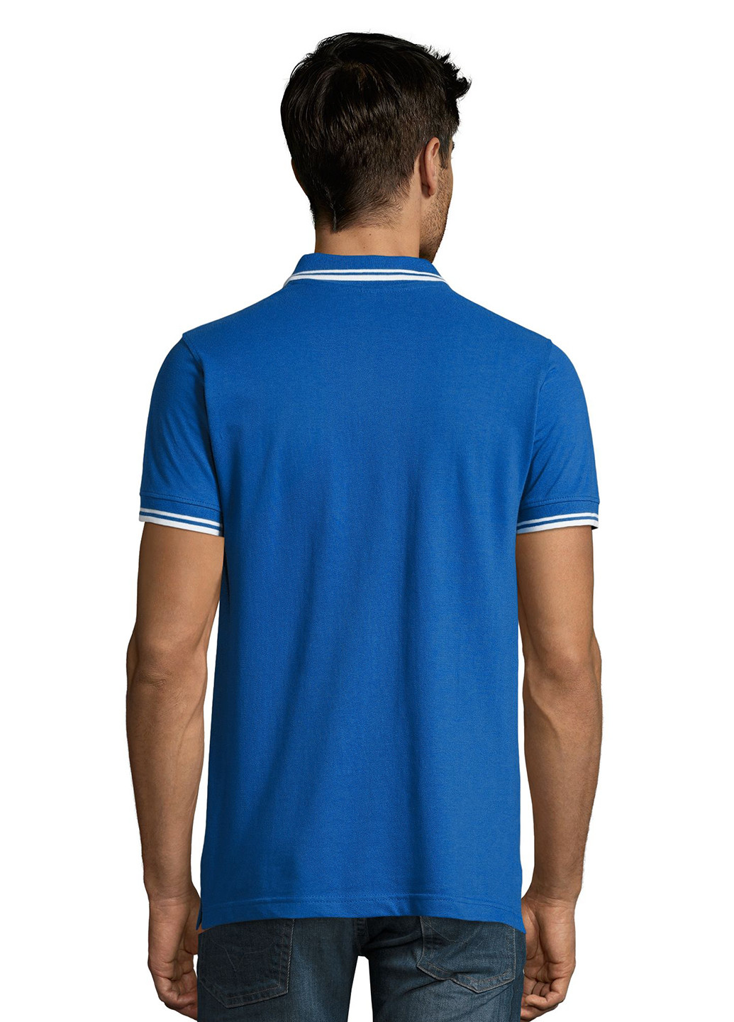 Синяя футболка-поло для мужчин Sol's в полоску