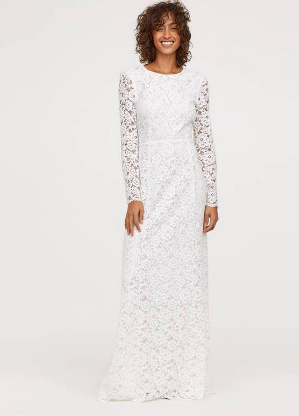 Білий вечірня платье в стилі армпір H&M фактурна