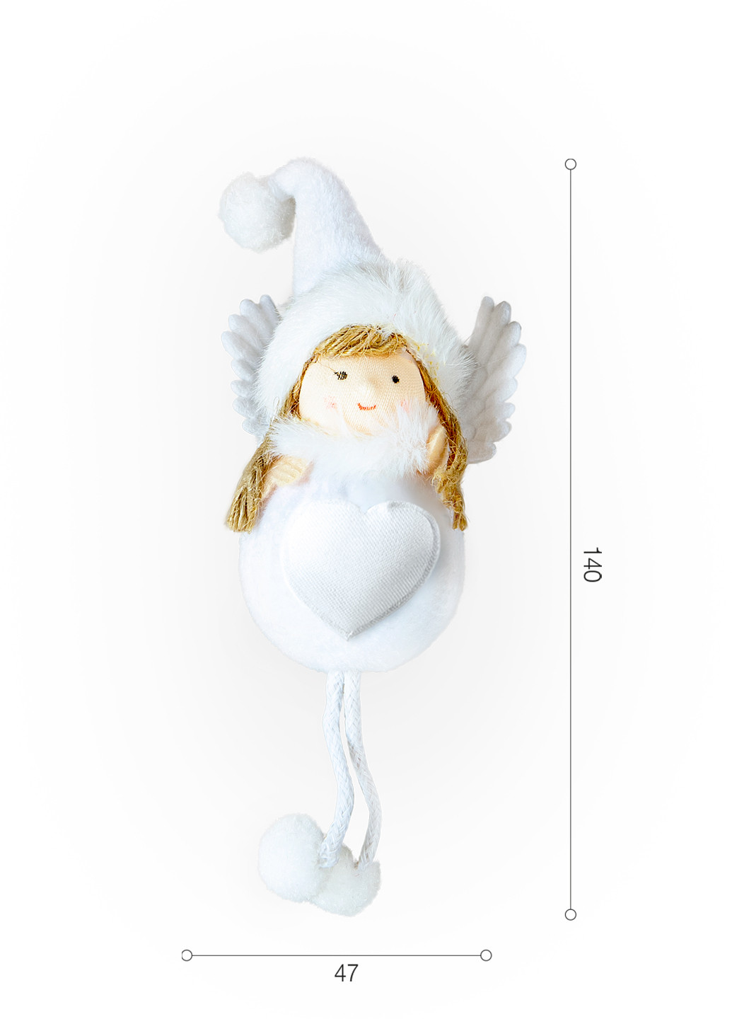 Іграшка декоративна Янгол з серцем, 14х4х7 см MVM (256360267)