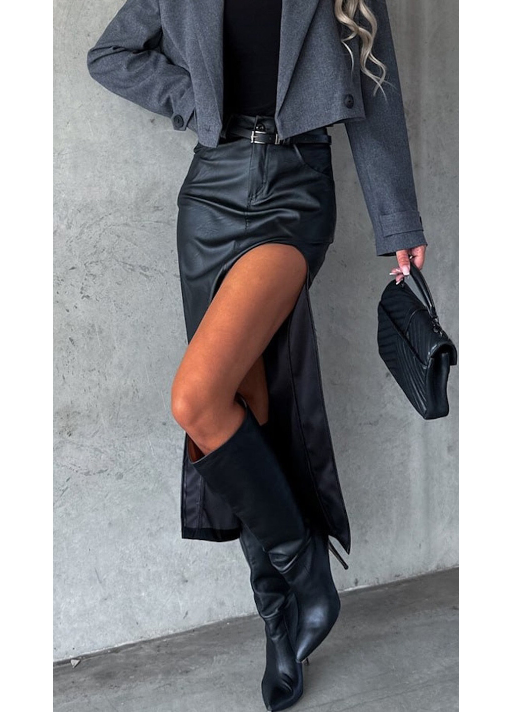 Черная кэжуал однотонная юбка No Brand