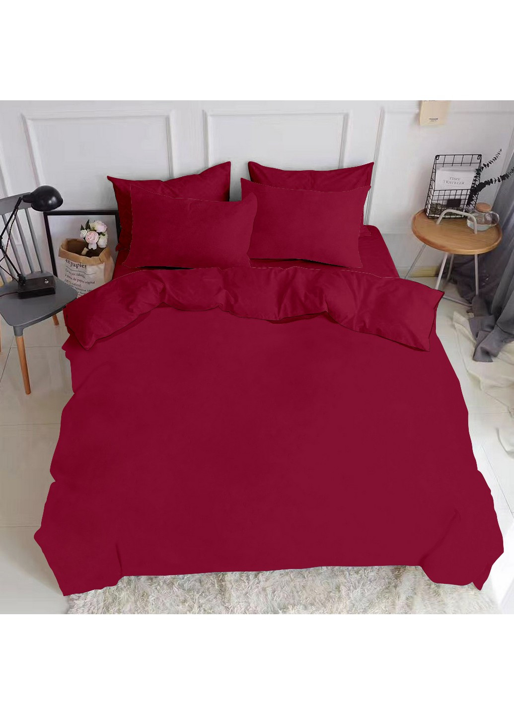 Комплект евро постельного белья RANFORS BORDO WINTER WOOD NIGHT Bordo (2 наволочки 50х70 в подарок) Cosas (251281474)