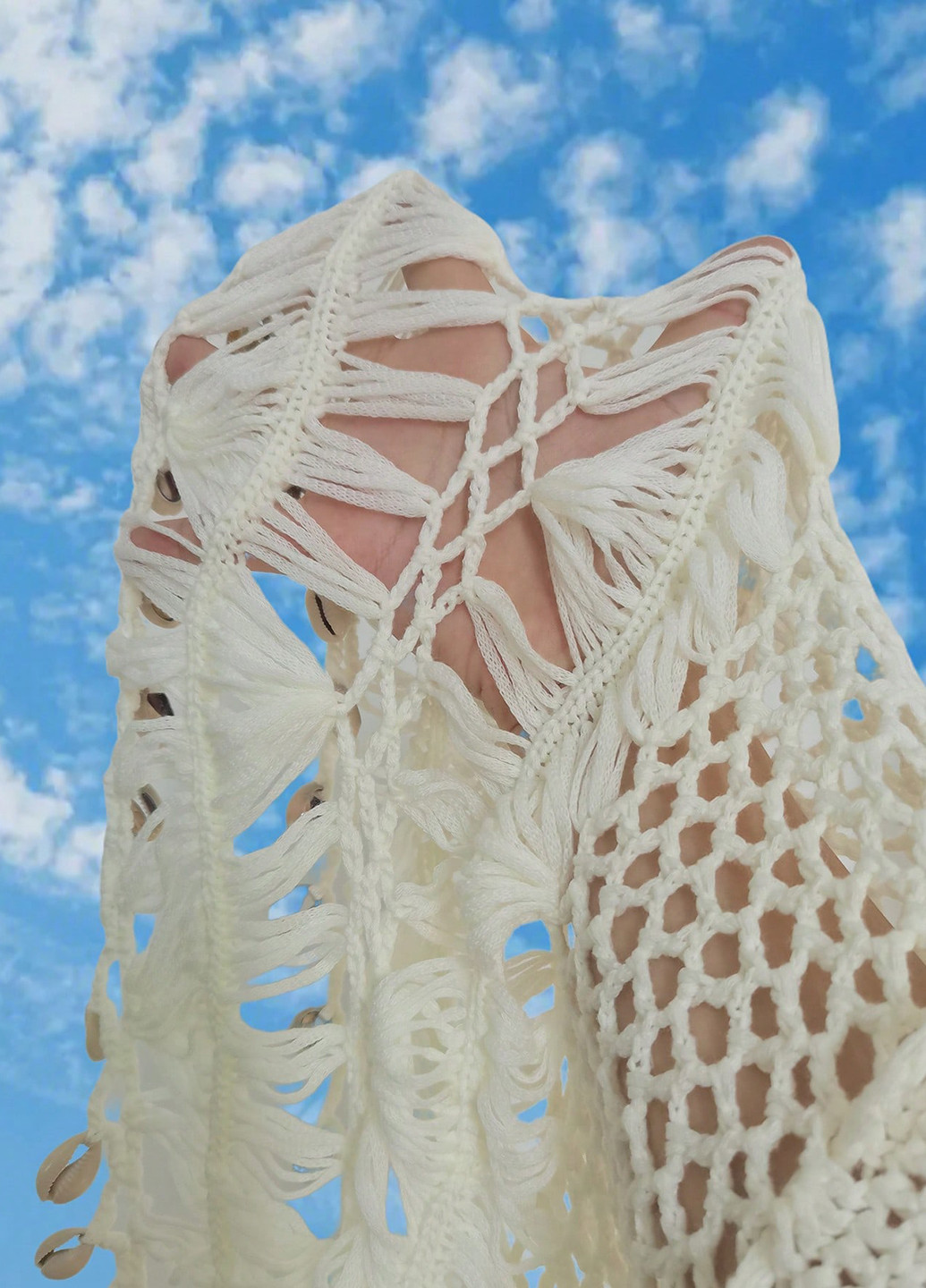 Белая пляжный однотонная юбка SHEIN а-силуэта (трапеция)