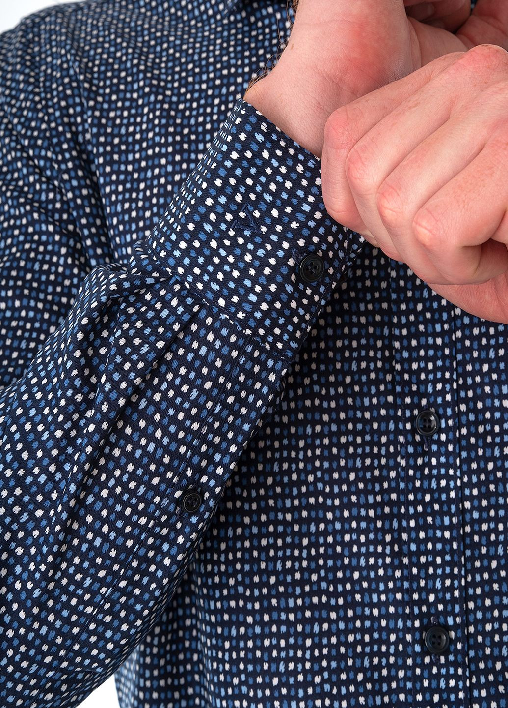 Синяя рубашка с абстрактным узором MARVELIS