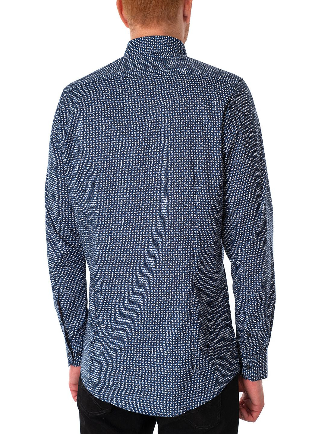 Синяя рубашка с абстрактным узором MARVELIS