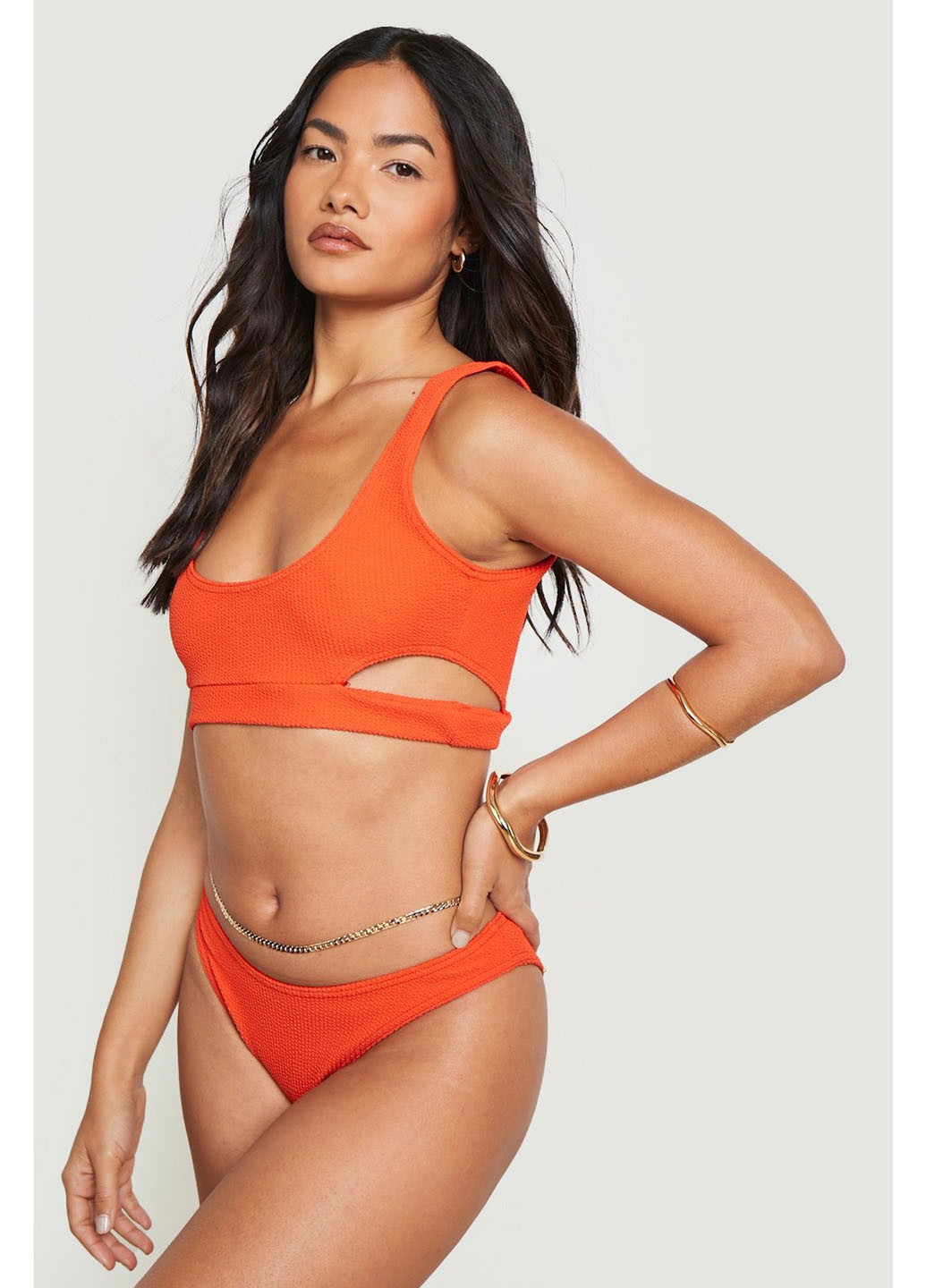 Оранжевые купальные трусики-плавки однотонные Boohoo