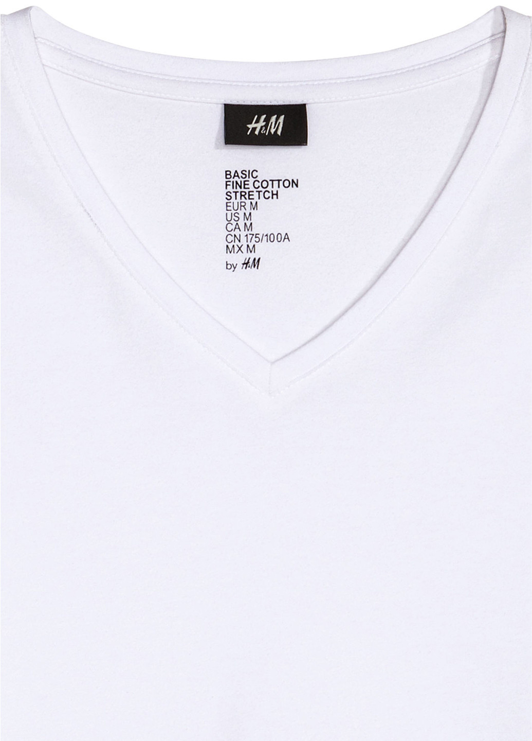 Лонгслів H&M однотонний білий кежуали бавовна, трикотаж