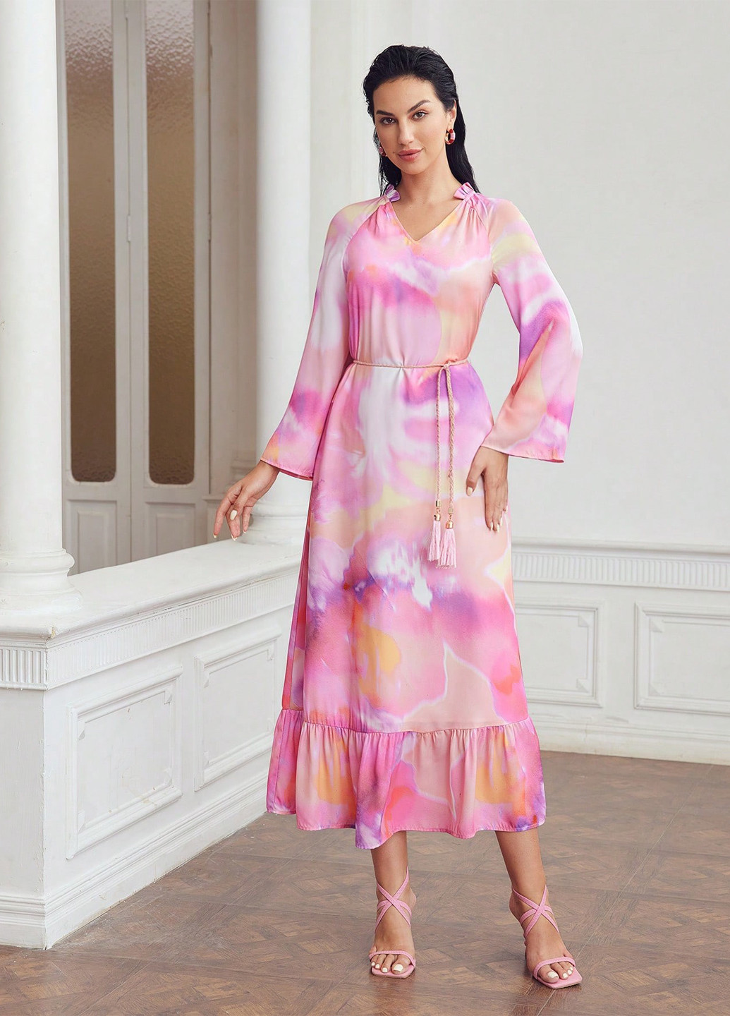 Комбінована кежуал сукня а-силует SHEIN тай-дай