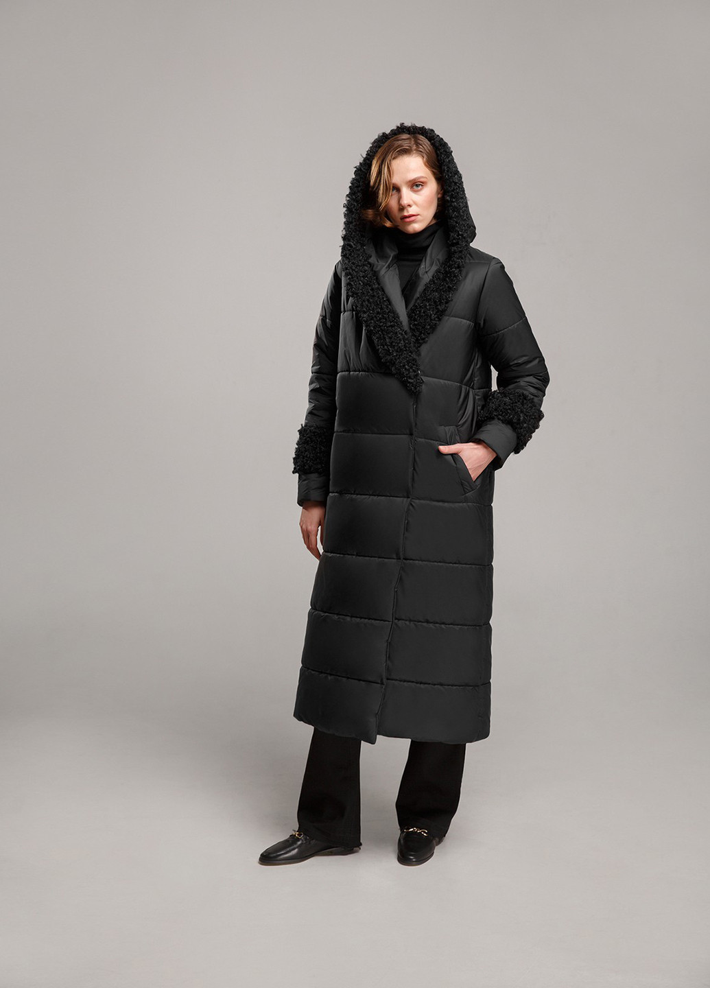 Чорна зимня куртка Alberto Bini
