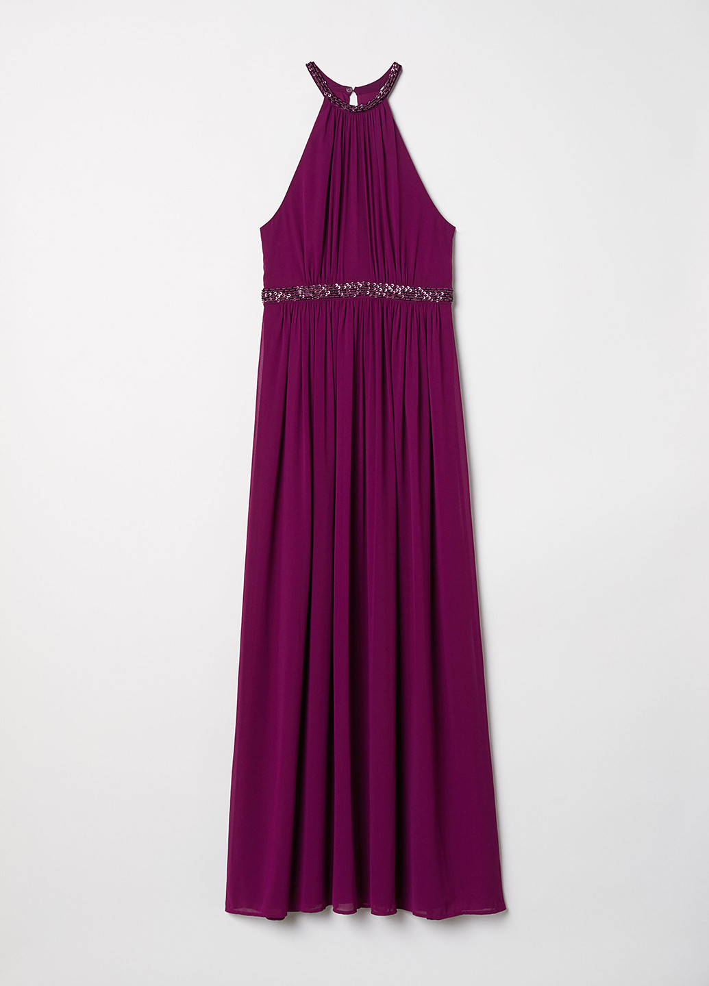 Фиолетовое вечернее платье в греческом стиле H&M однотонное