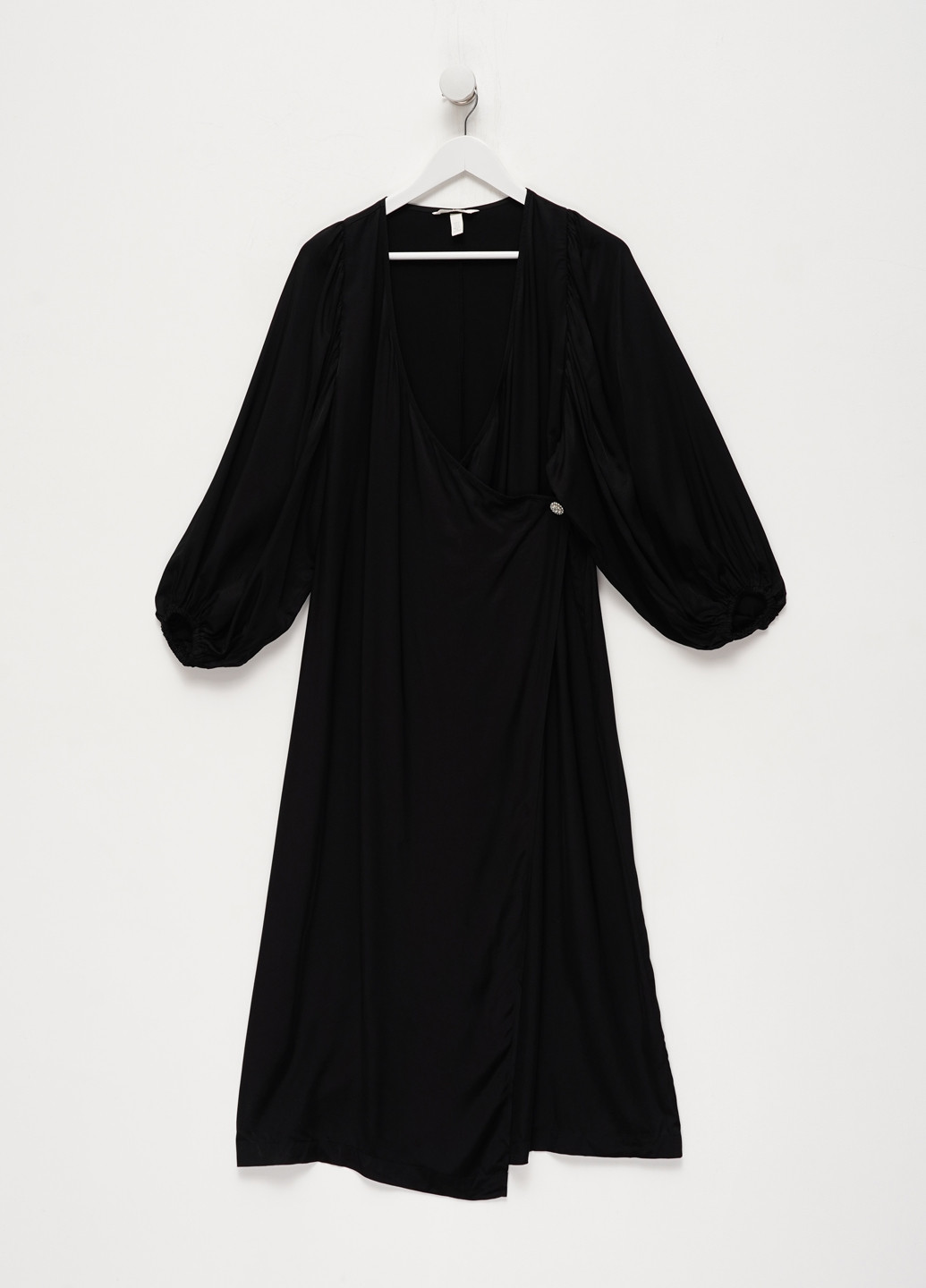 Черное кэжуал платье а-силуэт, на запах H&M однотонное