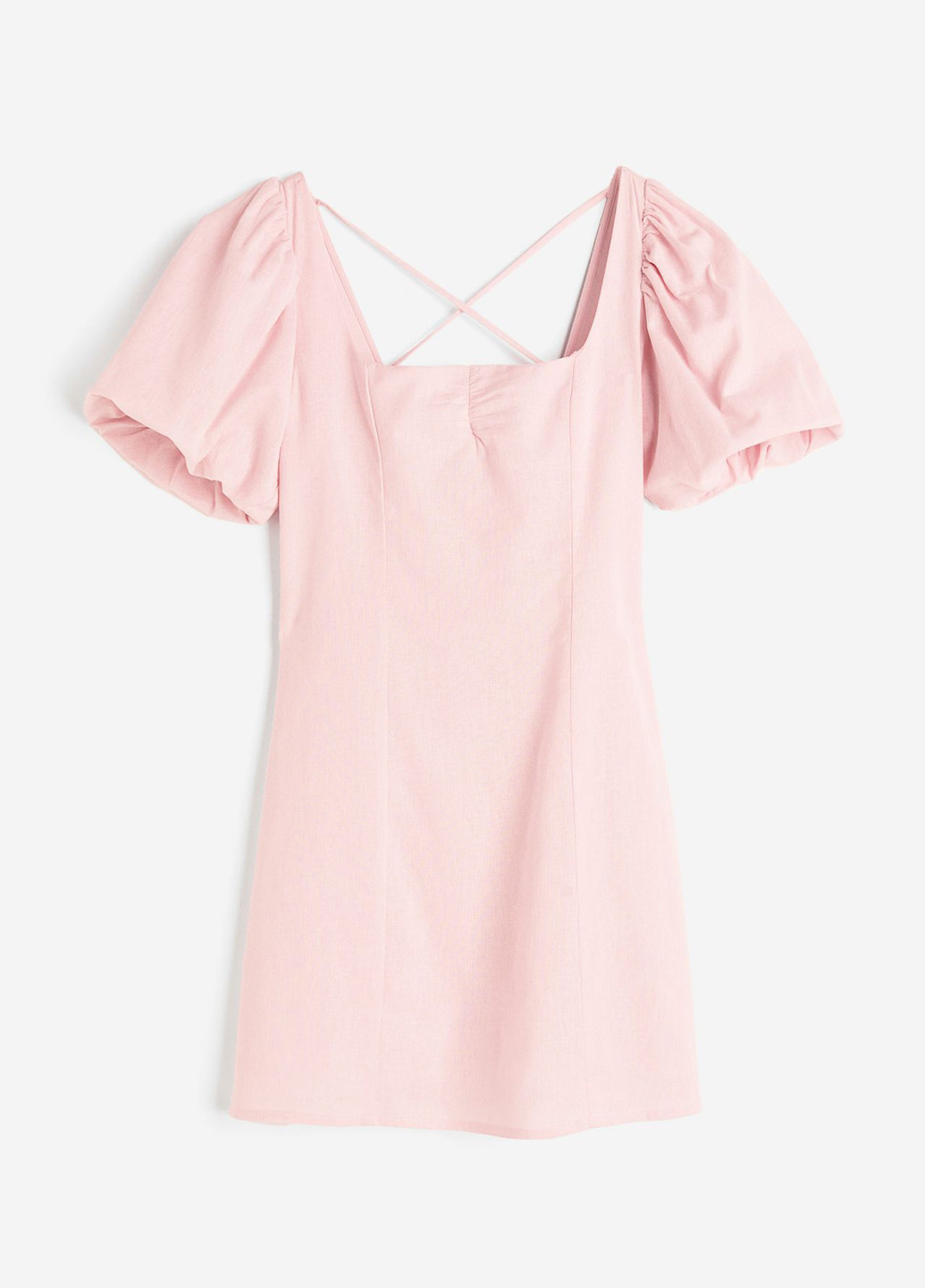 Светло-розовое кэжуал платье H&M однотонное