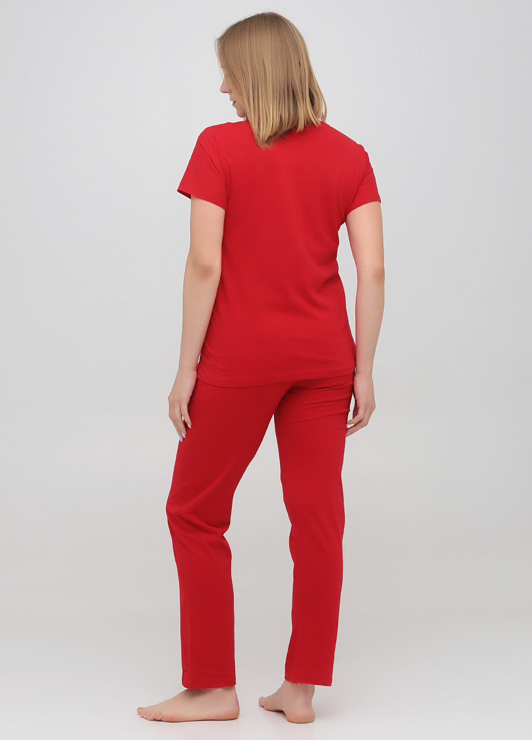 Червона всесезон піжама (футболка, штани) футболка + штани Carla Mara