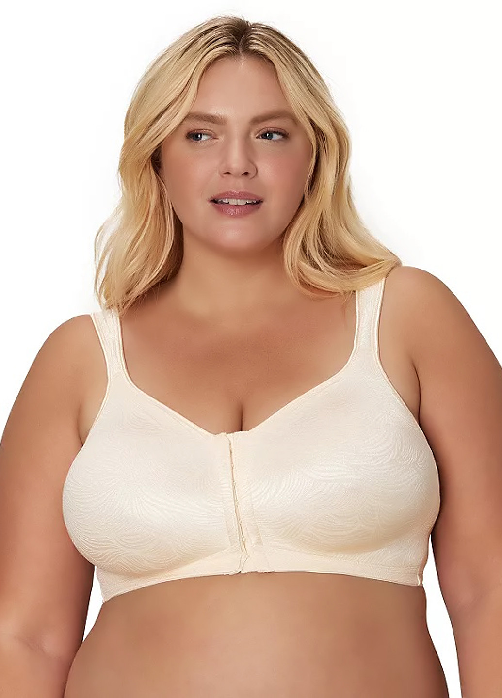 Бежевый минимайзер бюстгальтер Playtex без косточек нейлон, спандекс