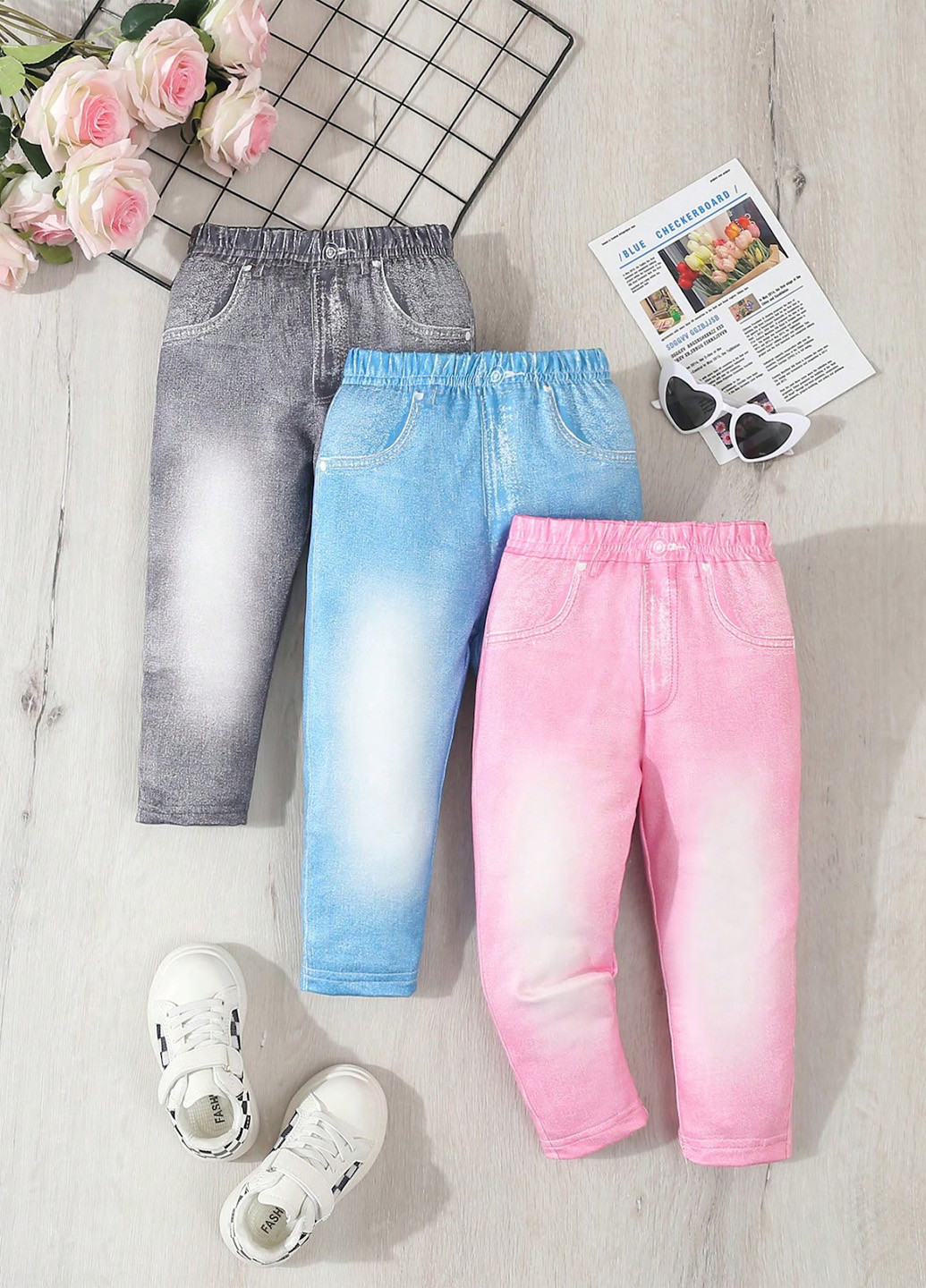 Комбинированные кэжуал демисезонные зауженные брюки SHEIN