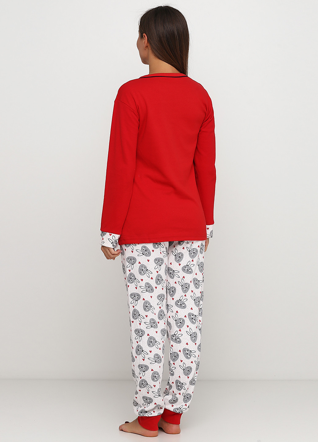 Красная всесезон пижама утепленная (лонгслив, брюки) лонгслив + брюки Rinda Pijama