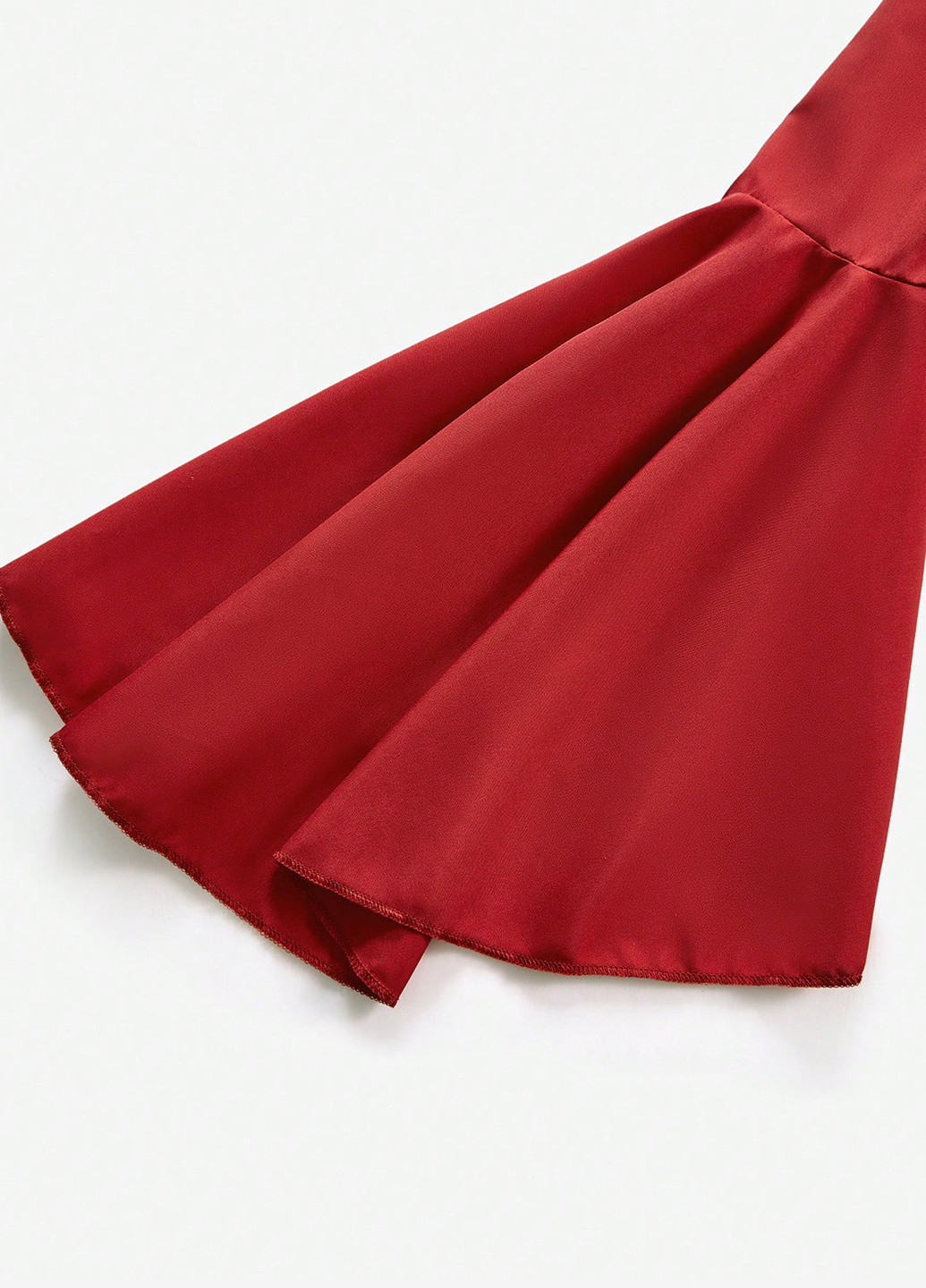 Темно-красная однотонная блузка с баской SHEIN демисезонная
