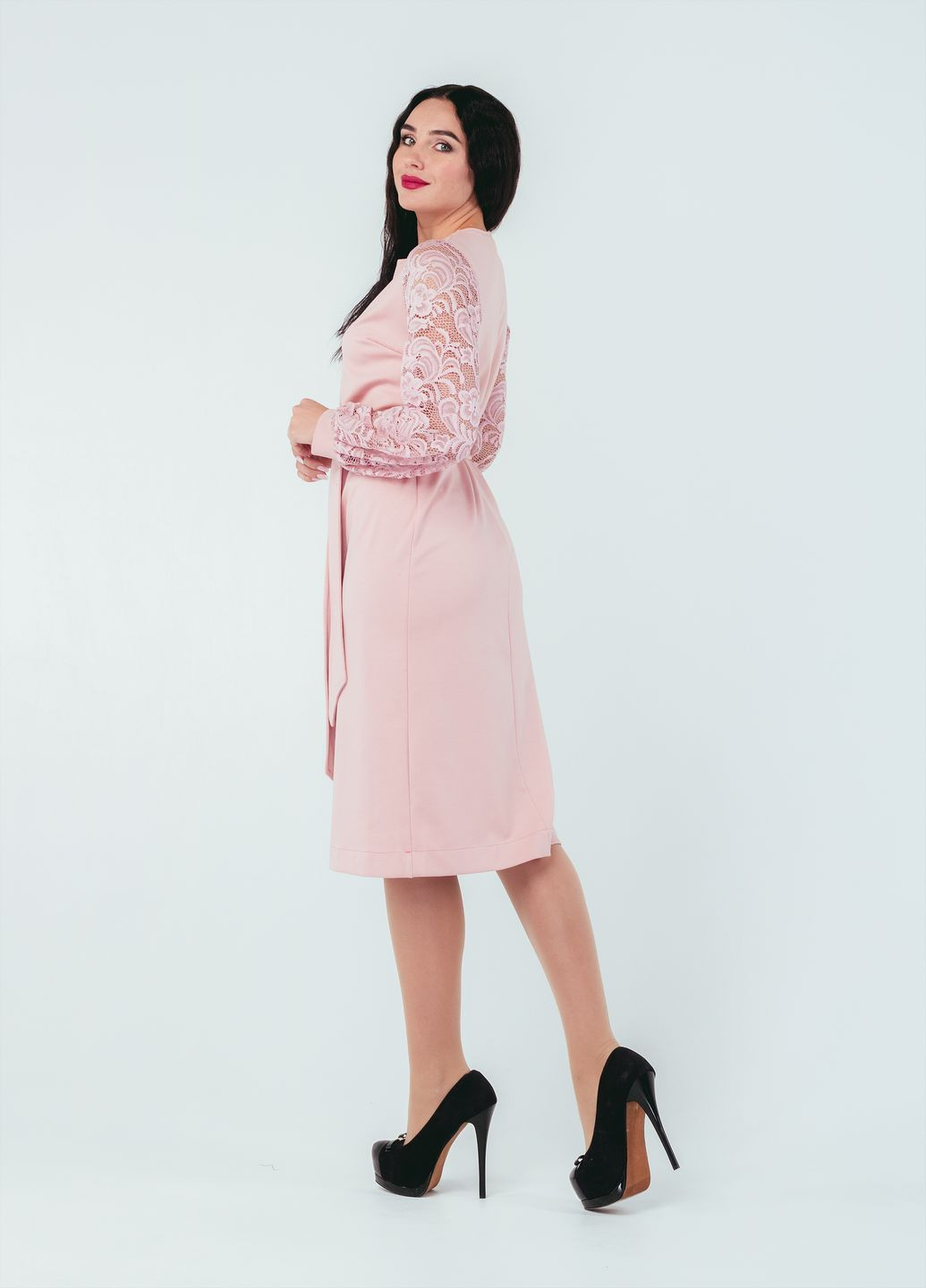 Рожева кежуал сукня so-78250-pnk футляр Alpama однотонна