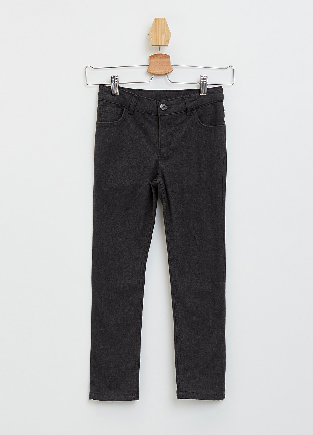 Графитовые джинсовые демисезонные брюки прямые DeFacto