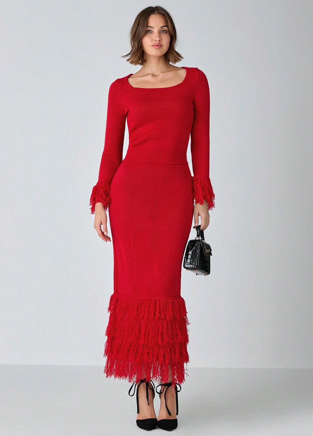 Красный демисезонный свитер SHEIN