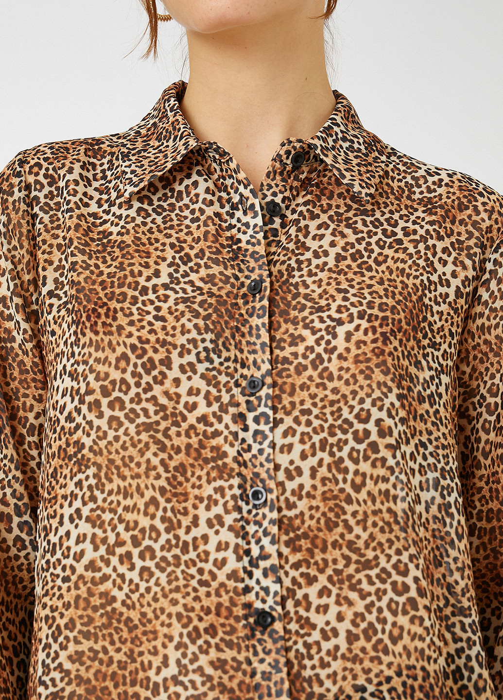 Темно-бежевая кэжуал рубашка леопардовый KOTON