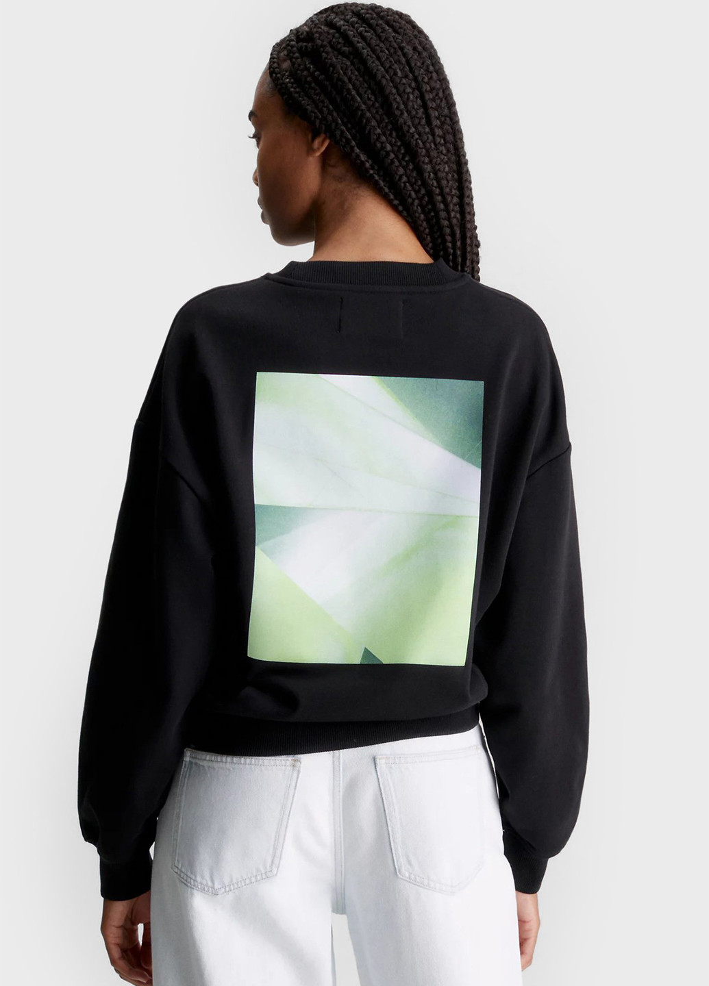 Черный свитшот Calvin Klein Jeans рисунок без декора (366424797)