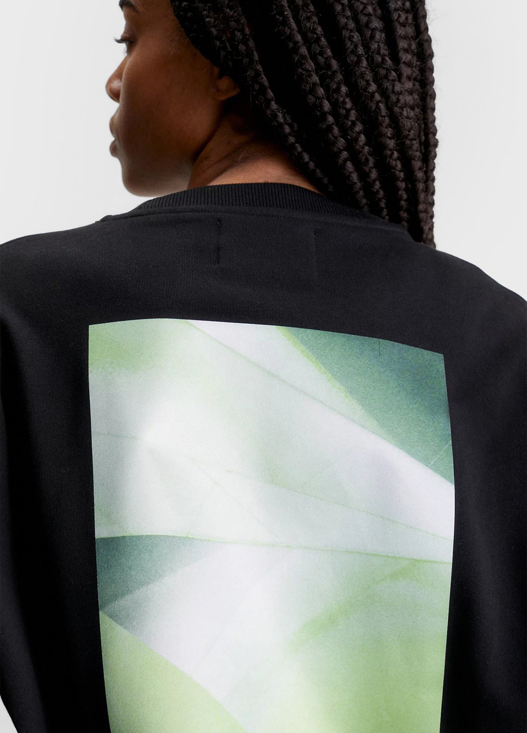 Черный свитшот Calvin Klein Jeans рисунок без декора (366424797)