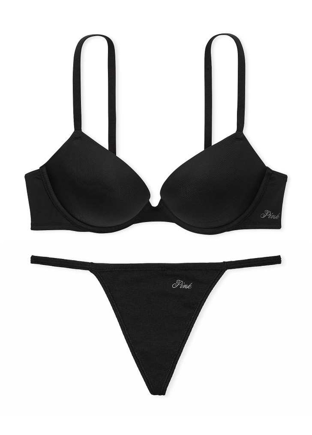 Черный демисезонный комплект (бюстгальтер, трусики) Victoria's Secret