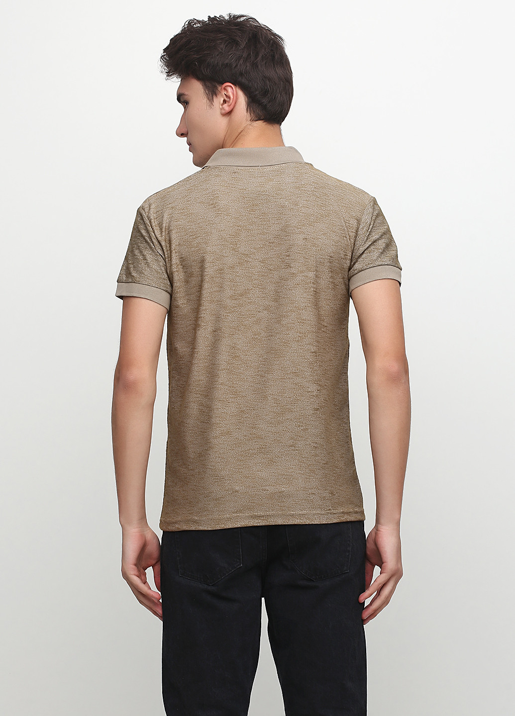 Бледно-коричневая футболка-поло для мужчин Chiarotex меланжевая